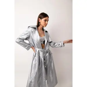 Vivienne Silver Trench Coat