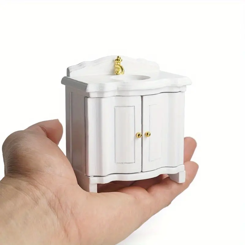 1:12 Miniature Standing Bathroom Sink for Dollhouse Toilet Scene Model Photography Prop, Perfect Gift, Doll Accessories Gift