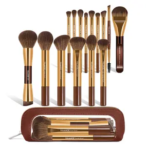Maange 15-Piece Makeup Brush Set with Cosmetic Bag, Eyeshadow Brush Set, Essential Beauty Tools for Professional & Home Use, High-Quality Brushes for Flawless Application