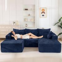 Navy U Shape-Right Facing Chaise