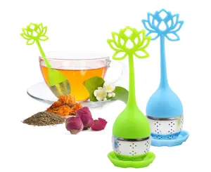 Tea Infuser Filter 2 Pack Stainless Steel Tea Ball - Loose Tea Steeper Mesh Tea Cup Filter with Flower shaped Silicone Handle for Loose Leaf or Herbal Tea Strainer