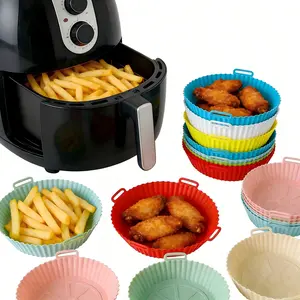 1pc Silicone Air Fryer Baking Tray Home Portable Oil Resistant and High-temperature Resistant Fryer Silicone Baking Tray Easy To Clean Baking Pad Tray Air Fryer Accessories