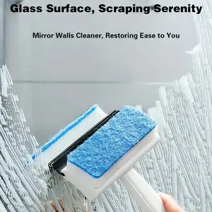 [Multi-purpose cleaning sponge brush], multi-purpose double-sided wiper for Windows, mirrors and tiles - plastic hand-held glass cleaning tool with soft wiper and wiper