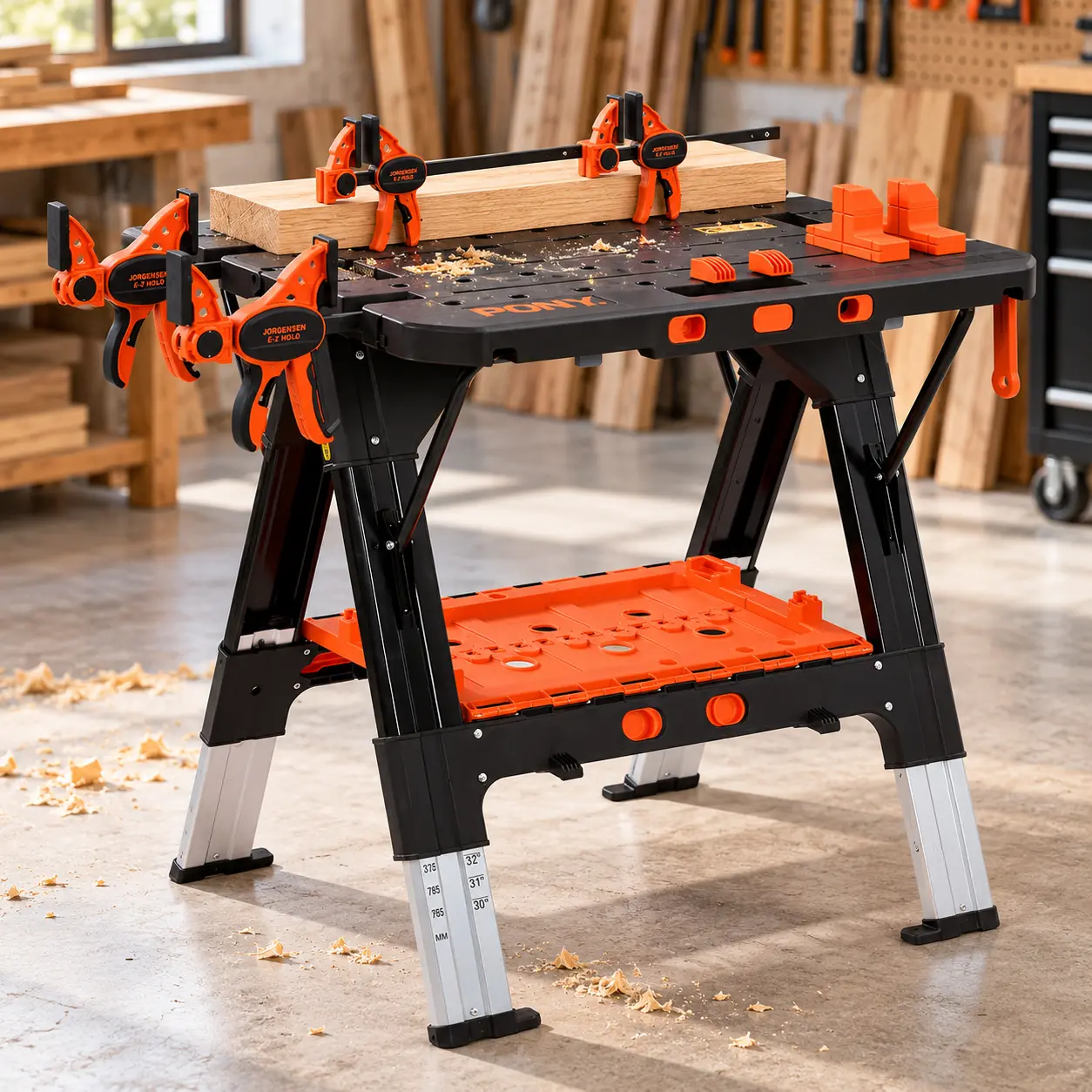 Pony Portable Folding Work Table, Workbench & Sawhorse