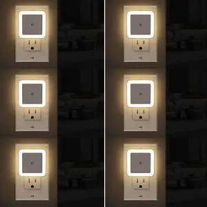 6 Pcs Night Light, Warm White LED NightLights Plug into Wall with Dusk to Dawnsensors, Plug in Night Lights for Kids Room,Bedroom, Bathroom, Baby Nursery, Stair Lights,Hallway Light