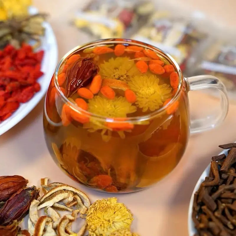 Dandelion Wolfberry Tea - Kidneys & Liver Health Tea, Seven Herbal Ingredients Natural Blend, Dandelion Chinese Wolfberry Tea Bags Organic