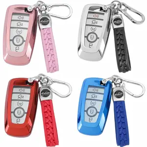 1 pc For Ford Key Fob Cover TPU Key Case Full Protector Compatible With Ford for Fusion for Explorer for Escape for F150 for F250 for F350 for F450 for F550 for Edge for Expedition Car Key Holder