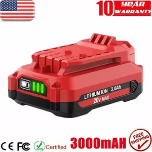 Upgraded 3.0Ah Replacement for Craftsman 20V Battery, Compatible for Craftsman 20 Volt CMCB201 CMCB202 CMCB202-2 CMCB204 CMCB205 Lithium Ion Battery