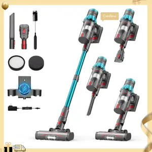 【FathersDayGift】INTERCLEANER GL2003-8 Cordless Vacuum Cleaner, 7-in-1 Lightweight Stick Vacuum, 53-Min Long Runtime, Advanced 9-Layer Filtration, Self-Standing Design, Effective for Pet Hair & Hard Floors