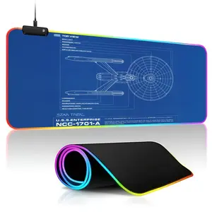 Star Trek Mouse Pad Gamer RGB Deskmat Keyboard Mat Gaming Laptops LED Mousepad Desk Protector Anime Mause Mats Desk Accessories