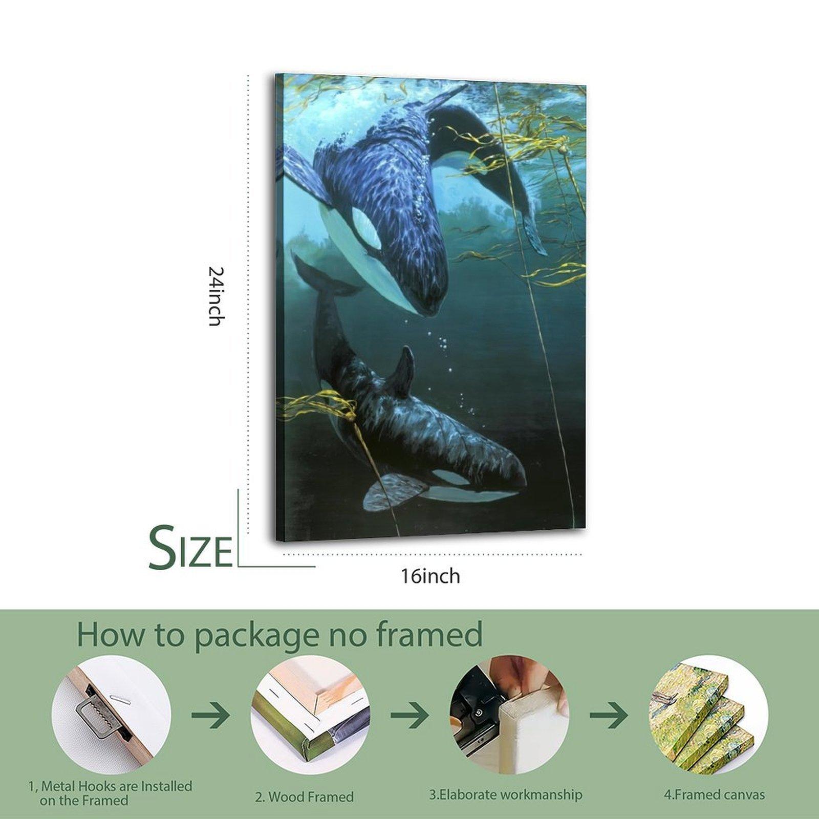 Sea Animal Poster Orca Poster Decorative Painting Canvas Wall Art Picture Print Modern Family Bedroom Decor