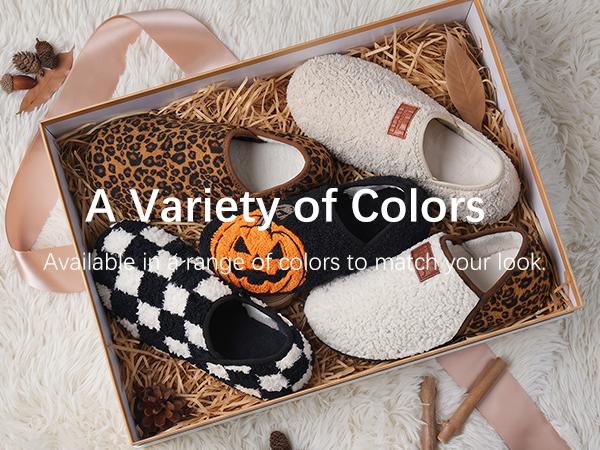 WateLves House Slippers for Women – Fuzzy Cozy Barefoot Sock Shoes, Non-Slip Rubber Sole, 2-Way Wear Open/Closed Back, Warm Velvet Lining for Home Bedroom Travel Halloween Cute Treat#sohochic
