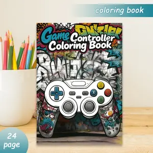 Adult Coloring Book Game Controller Theme, drawing book, art sketchbooks, 24 Bold Stress-Relief Designs, 11.69x8.27in Perfect Size, Thick Paper, Ideal Gift for Adults Kids Teens
