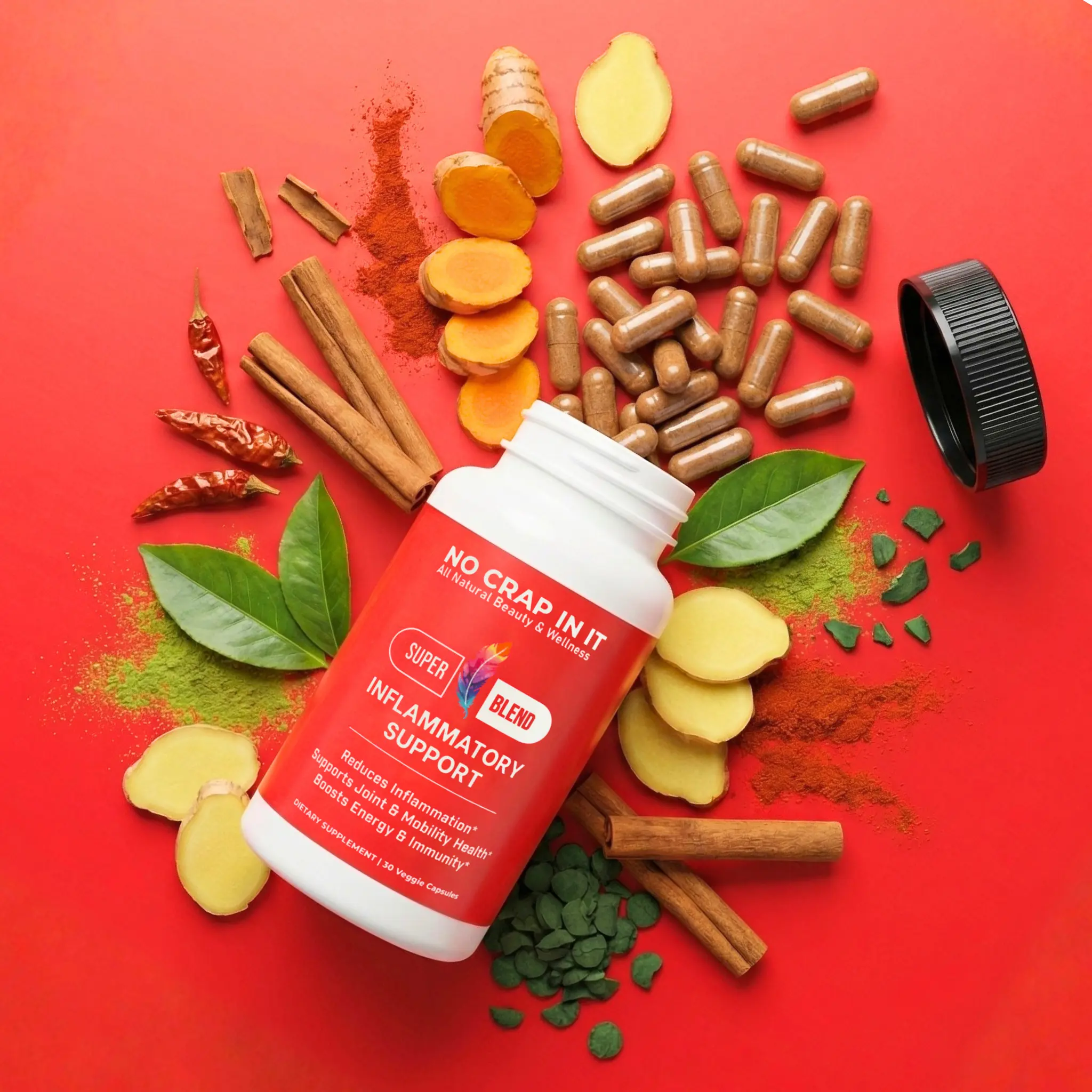 Inflammatory Support Super Blend Supplement l 30 Capsules for Joint and Inflammatory Health