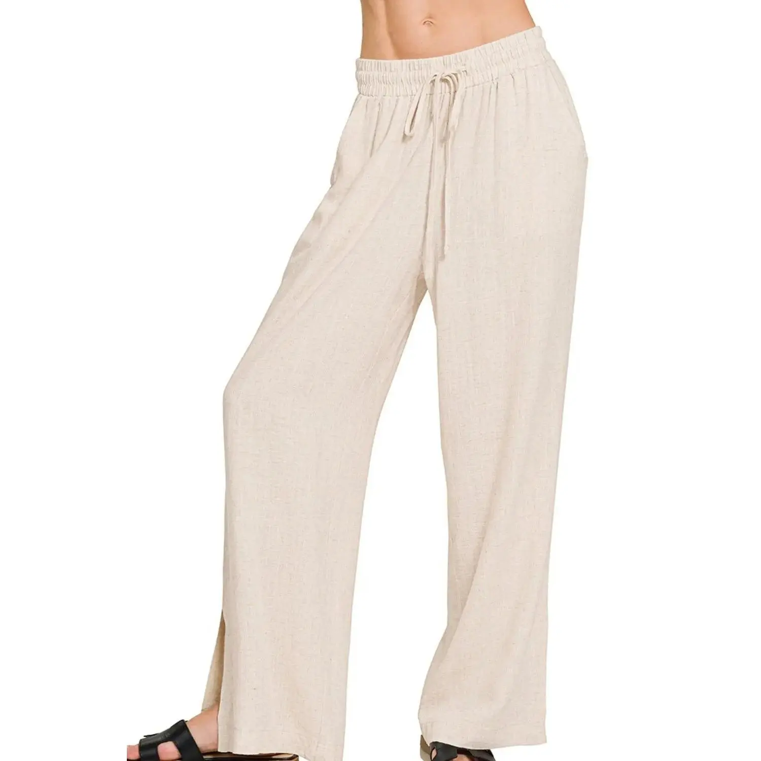 Zenana Linen Drawstring Pants