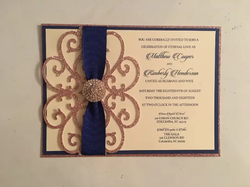 Blush and Navy Invite