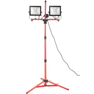 VEVOR LED Work Light with Stand, TikTokShopBlackFriday, 10000 Lumen Dual-head LED Work Light with 27.6\"-68.1\" Adjustable and Foldable Tripod Stand, IP65 Waterproofed LED Tripod Work Light, with 5000 Kelvin Color Temperatu