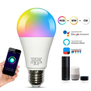 Smart WiFi Bluetooth-compatible Bulb, RGB Color Changing Light Bulb, Dimmable Light Bulb, Voice Control Light Bulb Compatible with Alexa Google Home