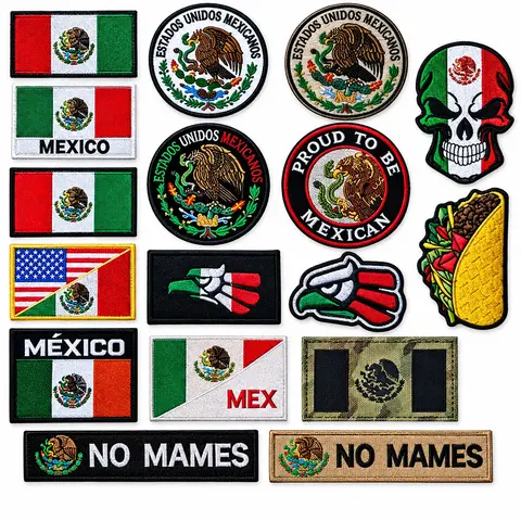 Mexico Velcro Patch 3X2 inch Tactical Morale Embroidered Hook and Loop Mexican Pride Chicano