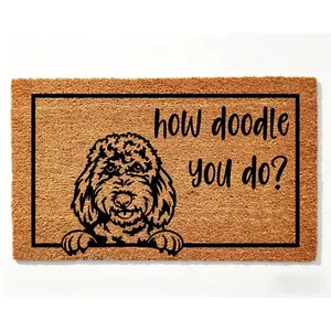 How Doodle You Do Doormat, Goldendoodle, Labradoodle, Dog Gift, Dog Decor, Dog Rug Welcome Mat, Dog Saying, Dog Lover Gift, Doodle Gifts rhinestone Wall Mounted Hat