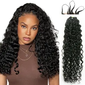 Spanish Curl Crochet Human Hair Knotless Pre-Separated Crochet Hair Extensions Human Hair Natural Black Feather Human Hair Extension