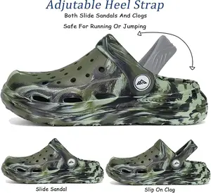 Outdoor Beach Footwear, Unisex Classic Graphic Garden Clogs Water Shoes for Little & Big Kids