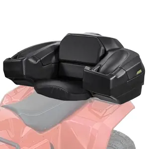 VEVOR ATV Rear Storage Box and Lounger, 95L ATV Cargo Box with Seat & Backrest, Waterproof LLDPE & Lockable Lounger Storage Box Fit Most ATVs with Rear Rack, Compatible with ATV, UTV, Can-Am Vehicles