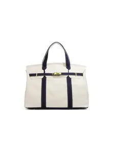 Canvas Platinum Bag, High-End Colorblock Handbag, Large Capacity Commuter Tote, Versatile Fashion Accessory, Stylish Everyday Bag