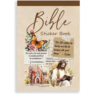 353 Pcs Christian Sticker Book – 28 Sheets Inspirational Bible Stickers for Journaling Scrapbooks Planners Laptops Water Bottles Christian Gifts