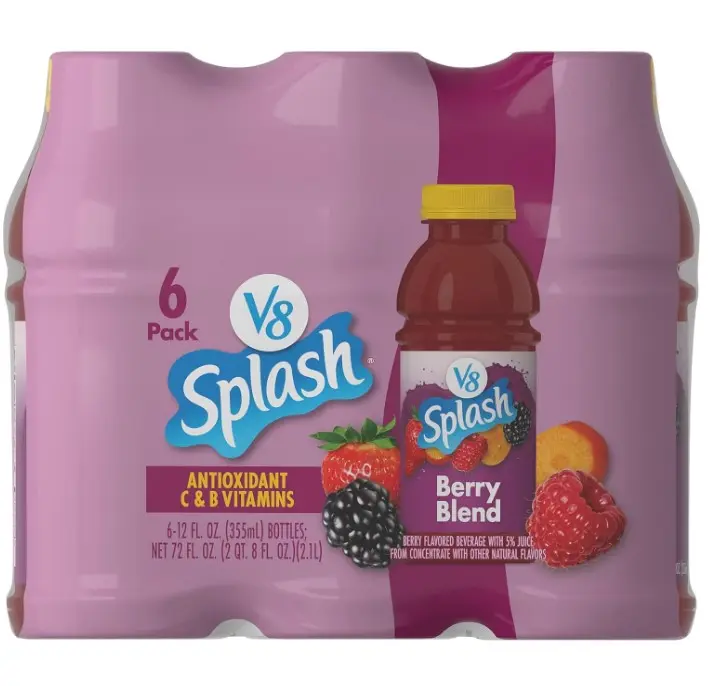 V8 Splash Berry Blend Flavored Beverage, 12 fl oz Bottle (6 Pack)