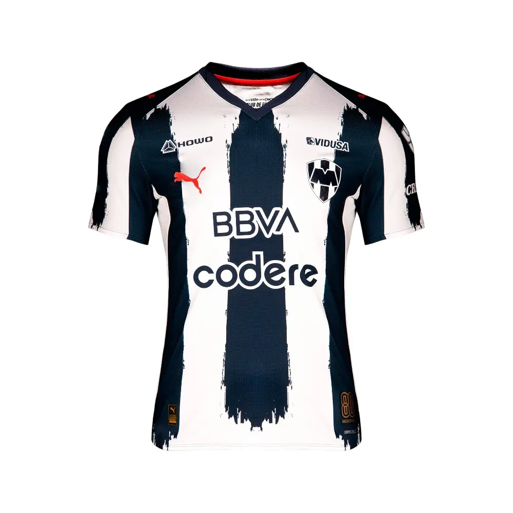 PUMA Mens Monterrey Home Promo 25-26 Crew Neck Short Sleeve Jersey Soccer Cleats  - Blue