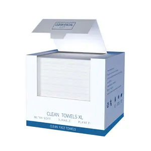 6 pack XL Disposable facial cleanser suitable for all skin types Face Towel, Disposable Clinically Tested Face Towelette, Facial Washcloth, Makeup Remover Dry Wipes, 300 ct,26*30CM