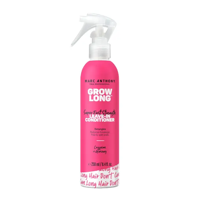 Marc Anthony Grow Long Leave-In Conditioner Spray & Detangler – Biotin, Vitamin E, Caffeine & Ginseng – Anti-Frizz, Split-End & Breakage Repair – For Curly, Dry & Damaged Hair