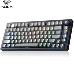 HI75C Pro Mechanical Keyboard, 75% Hot Swappable Gaming Keyboard with Five-Layer Knob, Bluetooth/2.4GHz/USB-C Wireless Keyboards for Windows/MAC/iOS/Android