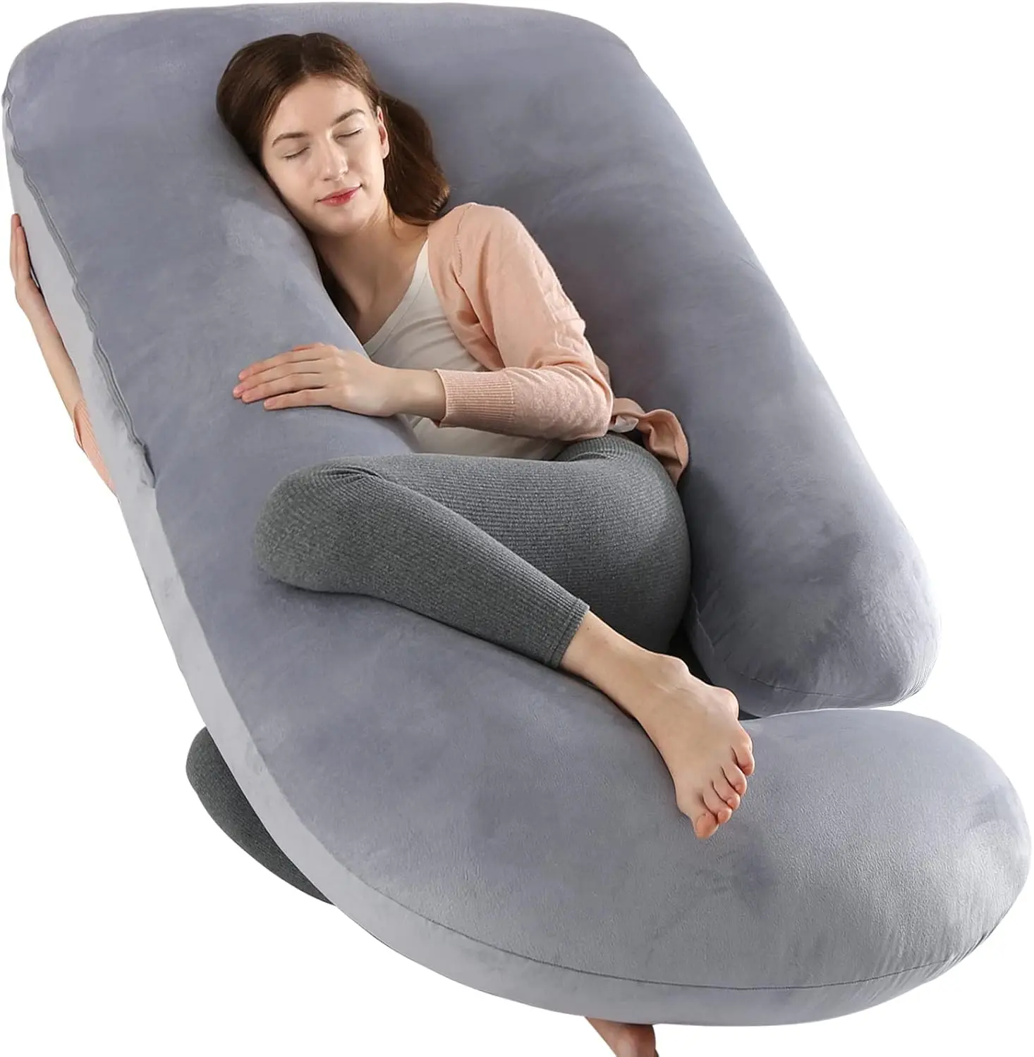 Elover Pregnancy Must Haves Pregnancy Pillow U-Shaped Full Body Maternity Support Pillow for Pregnant Women with Replaceable & washable