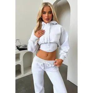 Zaina Cropped Hoodie - Grey