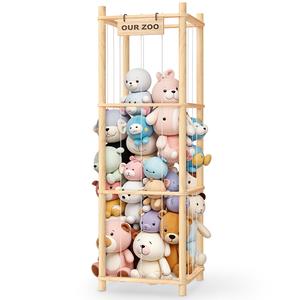 Stuffed Animal Storage & Organizer, Wooden Cute Zoo Toy Holder