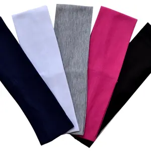 Pack of 5 Cotton Stretch Headbands for Embellishing, Sports and Style