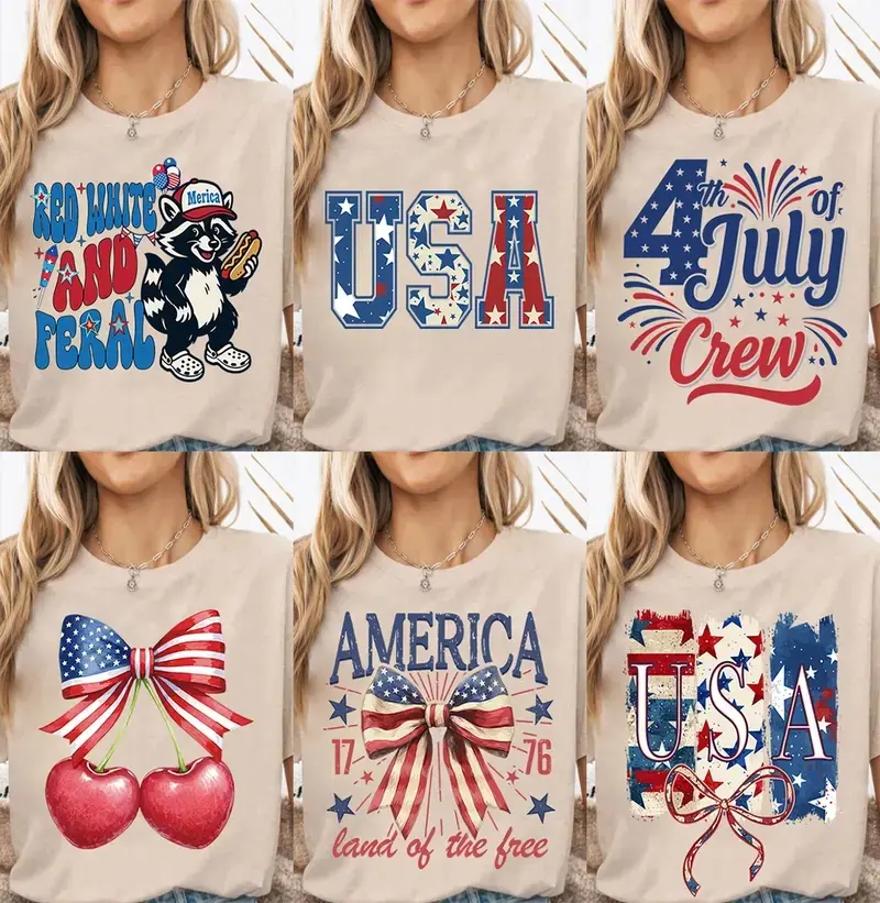 Retro America shirt, Retro 4th of July Shirt Bundle, Preppy America Coquette Shirt, 4th of July, 4th of July Gift, 250th Anniversary 4th of July Bundle Shirt, Ver 2