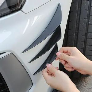 6Pcs Bumper Strip Sticker, Universal Car Front Bumper Spoiler Protector Carbon Fiber Corner Guard Anti-Scratch Decoration Sticker Truck Decals, Car Accessories