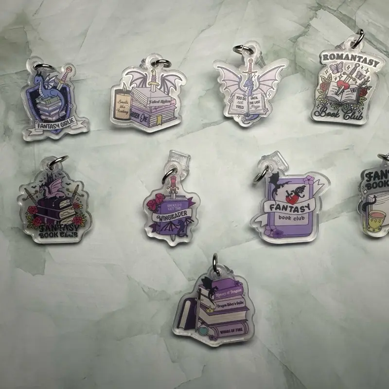 Acrylic dragon fantasy dust charm (msg us with connector type after order is placed) (please keep in mind you need to remove plastic from the acrylic so it’s not blurry/foggy)