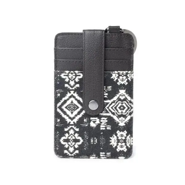 Men's Chic Myra Taralongo Vista Black Aztec Leather Wallet - Carry All Credit Card Holder for Luggage, Bags (Men's Wallet Leather), Carry All Wallet