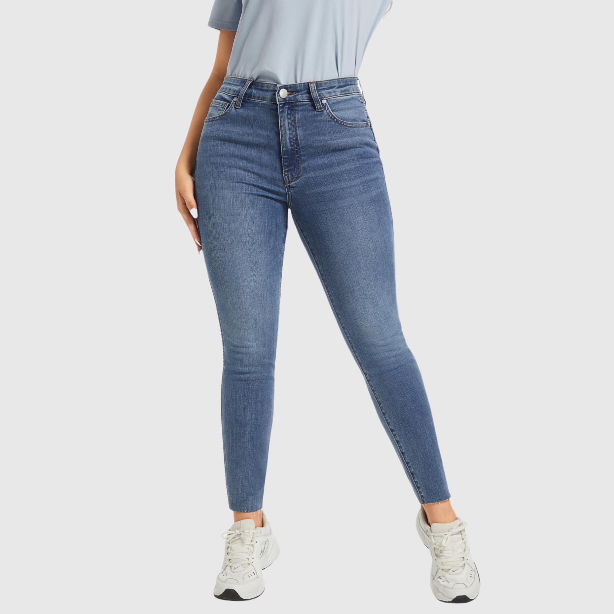 GENUWII Majolica Blue High Waisted Jeans for Women - No Gap Tummy Control & Lift Butt - Stretch Denim Tights - Comfortable Streetwear Jeggings - Summer Wear GENUWII Majolica Blue High Waisted Jeans for Women - No Gap Tummy Control & Lift Butt - Stretch Denim Tights - Comfortable Streetwear Jeggings - Summer Wear