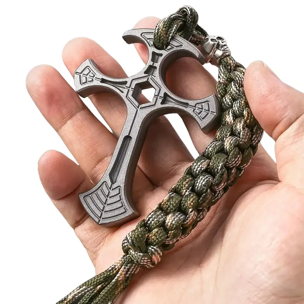 EDC Tactical Cross Pendant: Discreet Self-Defense Tool | Durable Metal | Outdoor & Everyday Carry Essential | Cool Gift