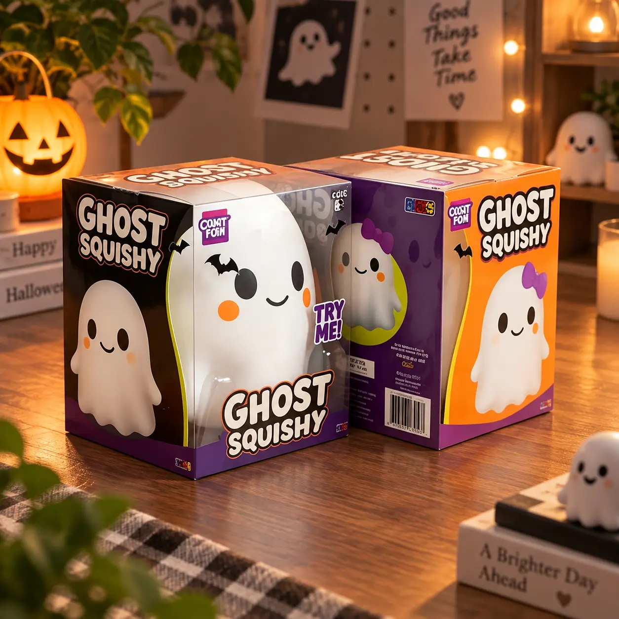 A double-sided, white-and-purple demon-shaped stress relief toy; made of soft, elastic material with a unique design, it helps relieve pressure.