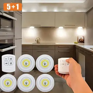5pcs LED Punk Light Set - Cordless, Remote Controlled, Magnetic Stick-On Night Lights For Hallway, Bathroom, Bedroom, Kitchen, Cabinet, And Stairs Home Decor With Easy Installation