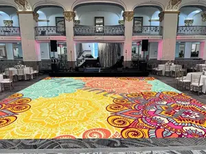 Mandala Sangeet Ceremony Floor Wrap Custom Indian Wedding Dance Floor Decal for Sangeet Mehndi Events Full-Color Vinyl Intricate Design Easy Peel Low-Adhesive