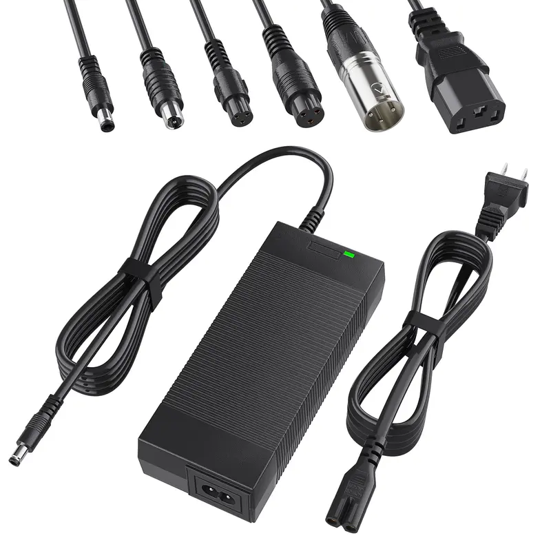 Qoovi UL Certified Multifunctional 42V 2A Commuting Scooter Charger Set - 7-in-1 Multi-Plug Lithium Battery Scooter Part, 36V Li-ion Compatible, Over Current/Short Circuit Protection, Universal for Razor, Gotrax, Over Current Protection