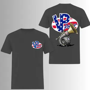 VP Racing Turbocharger Horn T-Shirt, 2 Sides, American Flag Boost Noise Graphic Tee