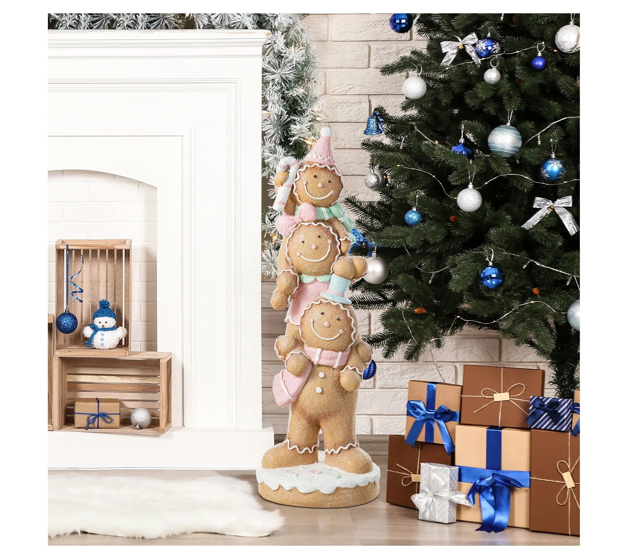 Glitzhome Christmas Sweet Gingerbread Family Porch Decor Glitzhome Christmas Sweet Gingerbread Family Porch Decor